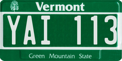 VT license plate YAI113