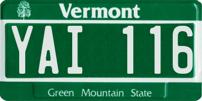VT license plate YAI116