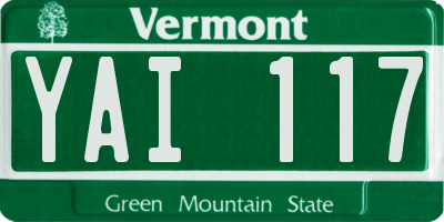 VT license plate YAI117
