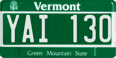 VT license plate YAI130