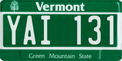 VT license plate YAI131