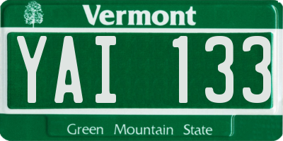 VT license plate YAI133