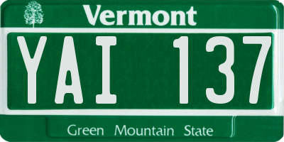 VT license plate YAI137