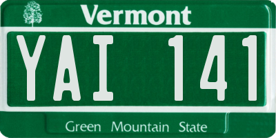 VT license plate YAI141
