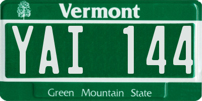 VT license plate YAI144