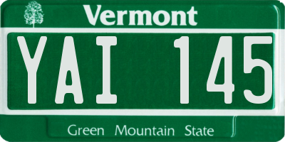 VT license plate YAI145