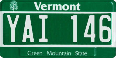 VT license plate YAI146
