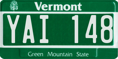 VT license plate YAI148