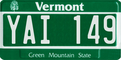 VT license plate YAI149