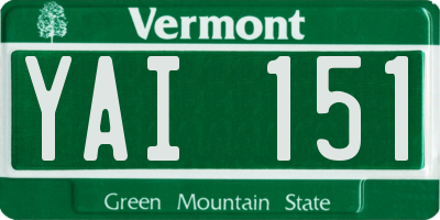 VT license plate YAI151