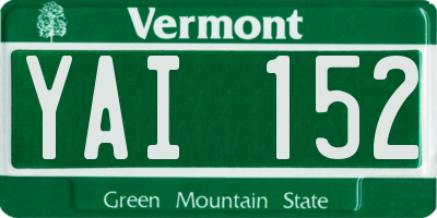 VT license plate YAI152