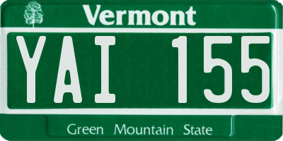 VT license plate YAI155