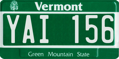 VT license plate YAI156