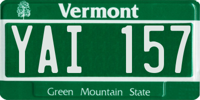 VT license plate YAI157