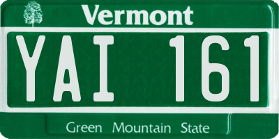 VT license plate YAI161