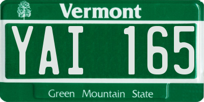 VT license plate YAI165