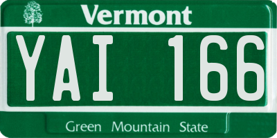 VT license plate YAI166