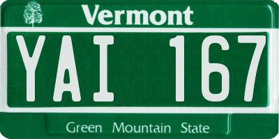VT license plate YAI167