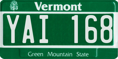 VT license plate YAI168