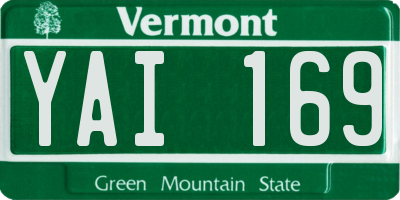 VT license plate YAI169