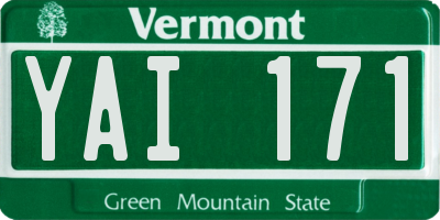 VT license plate YAI171