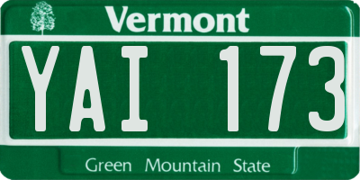 VT license plate YAI173