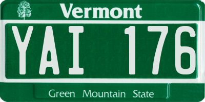 VT license plate YAI176