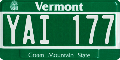 VT license plate YAI177