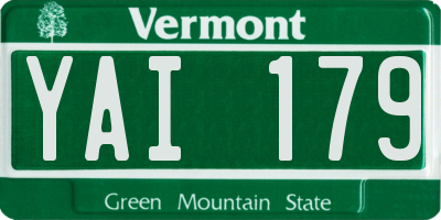 VT license plate YAI179