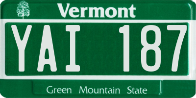 VT license plate YAI187