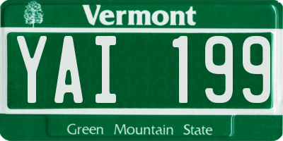 VT license plate YAI199