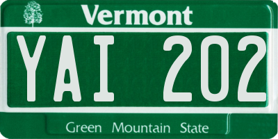 VT license plate YAI202