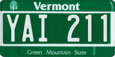 VT license plate YAI211