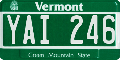 VT license plate YAI246