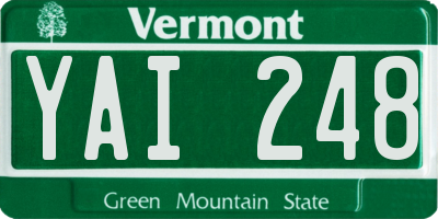 VT license plate YAI248