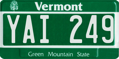 VT license plate YAI249