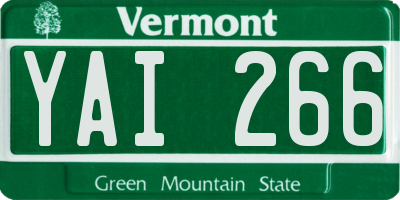 VT license plate YAI266