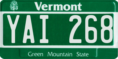 VT license plate YAI268