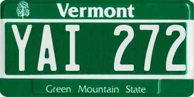 VT license plate YAI272