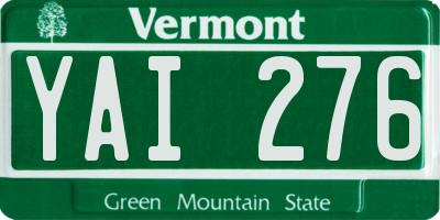 VT license plate YAI276