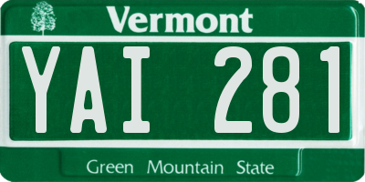 VT license plate YAI281