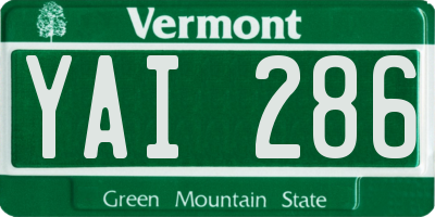 VT license plate YAI286