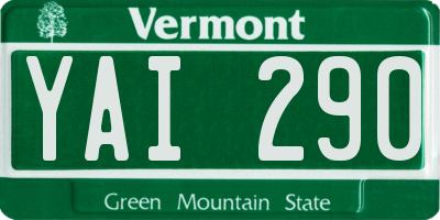 VT license plate YAI290