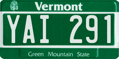 VT license plate YAI291