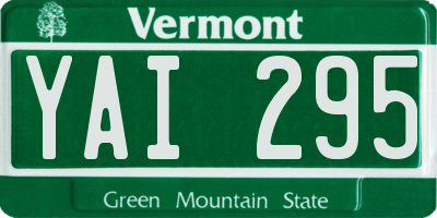VT license plate YAI295