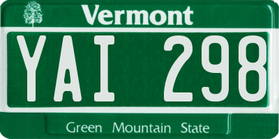 VT license plate YAI298
