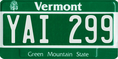 VT license plate YAI299