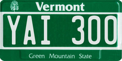 VT license plate YAI300