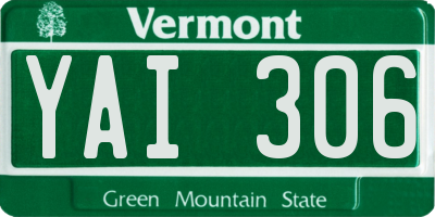 VT license plate YAI306