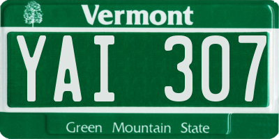 VT license plate YAI307